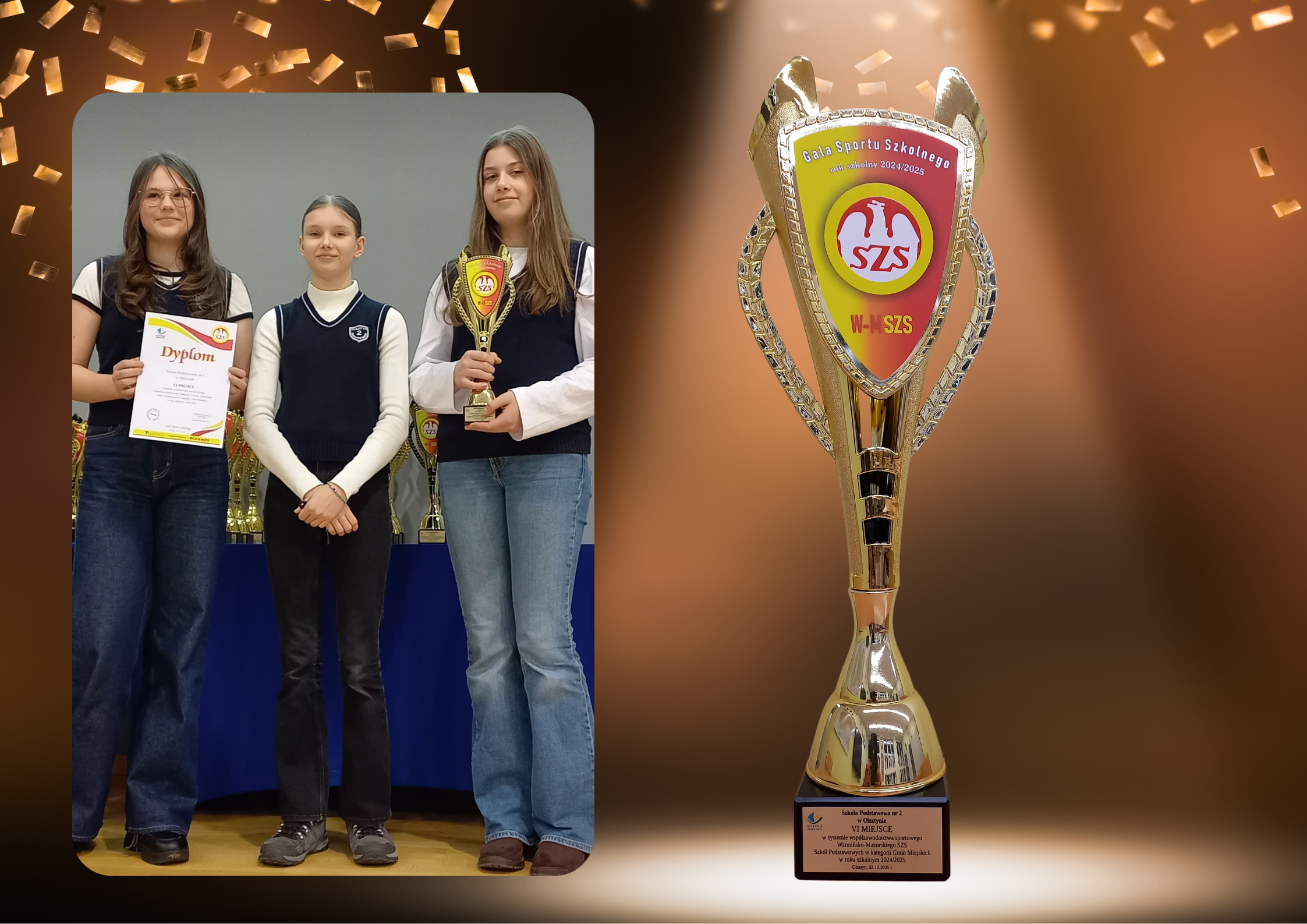 Uczennice wyróżnione podczas Uroczystej Gali Sportu Szkolnego zorganizowana pod Patronatem Wojewody Warmińsko-Mazurskiego