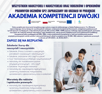 Zaproszenie dla nauczycieli i rodziców do udziału w projekcie ze środków EFS+