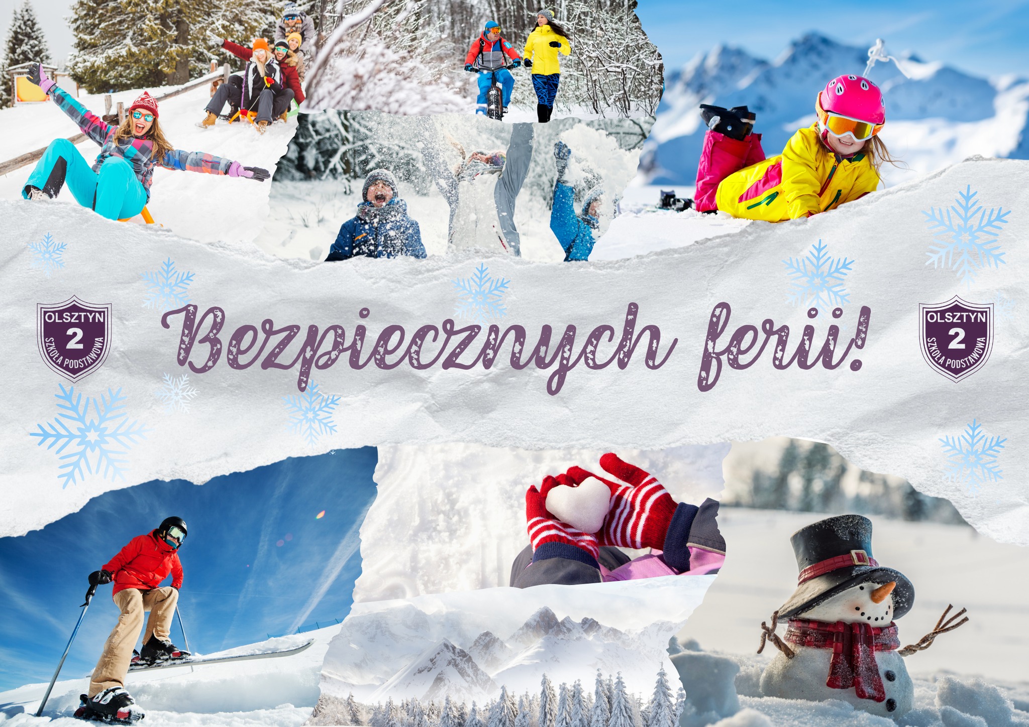 plakat promujący bezpieczeństwo w czasie ferii