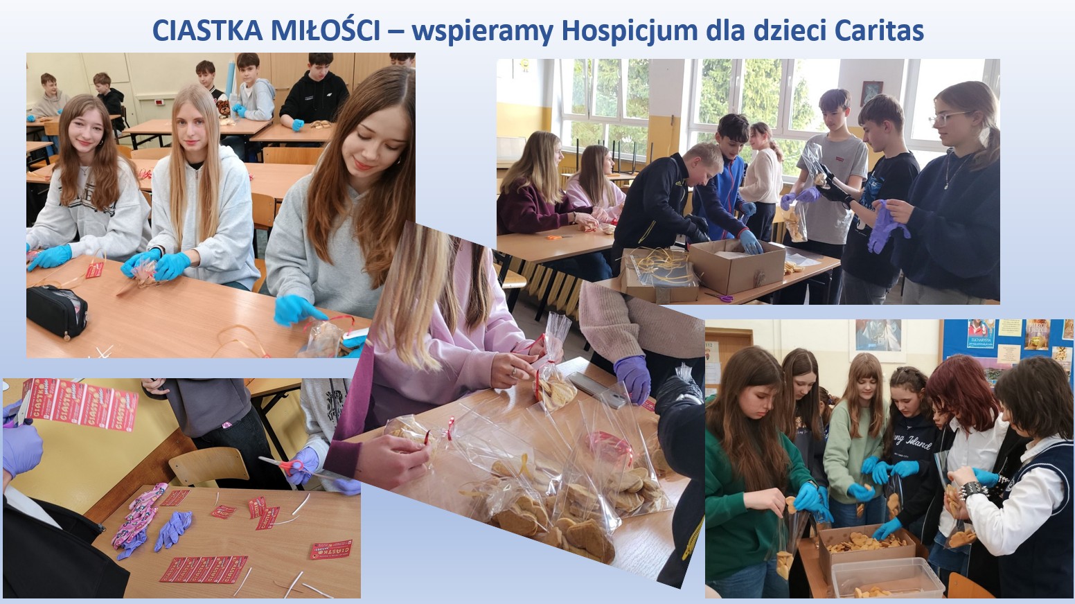 Wolontariusze Szkolnego Koła Wolontariatu włączyli się w akcję charytatywną CIASTKO MIŁOŚCI